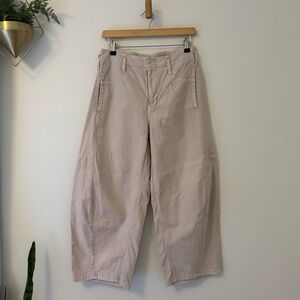 Pilcro Cropped Vintage Barrel Pants - Neutral size Small